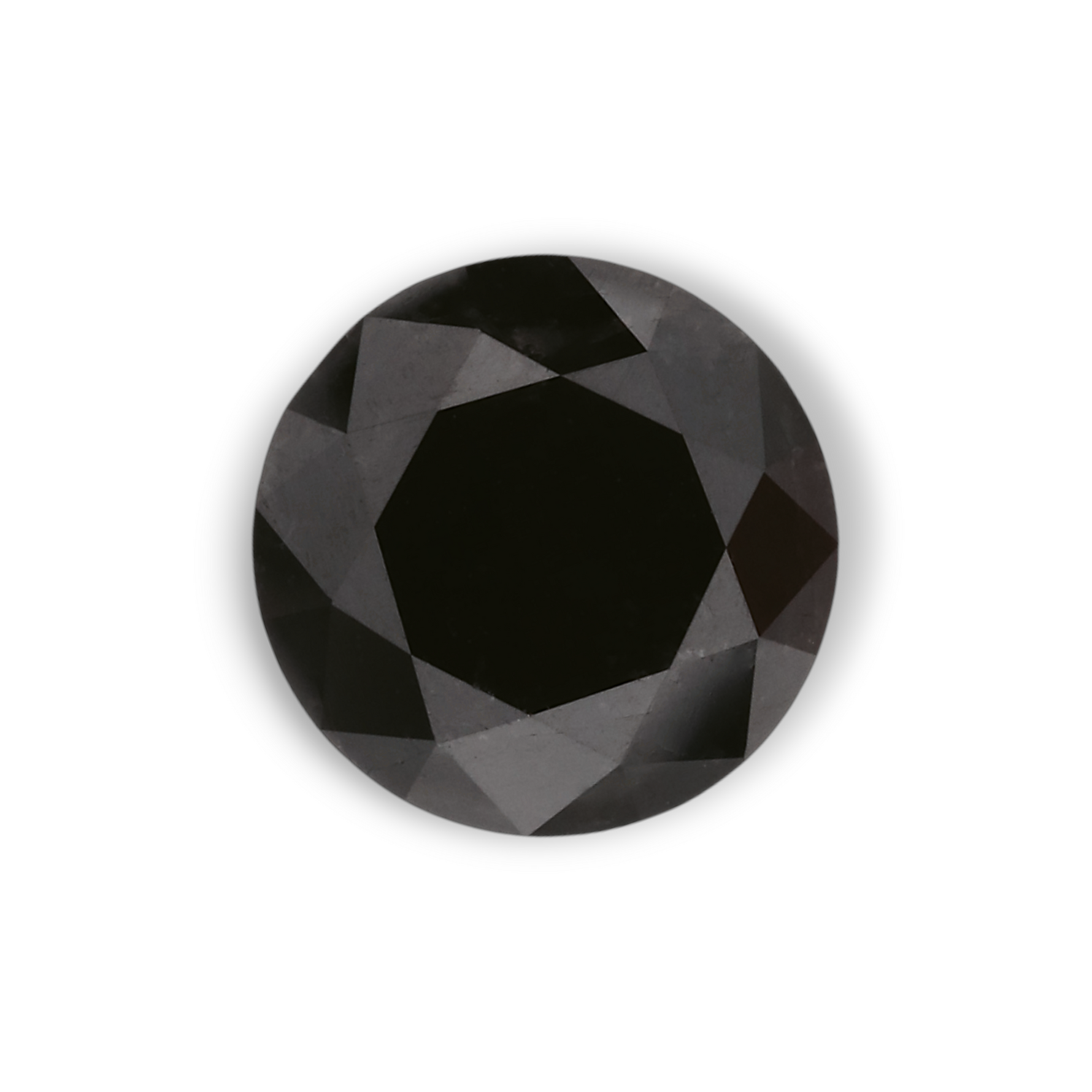 1.65 Carat Natural Black Round Diamond GIA