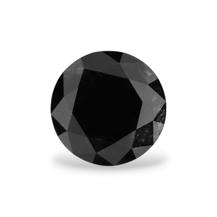 1.41 Carat Natural Black Round Diamond GIA
