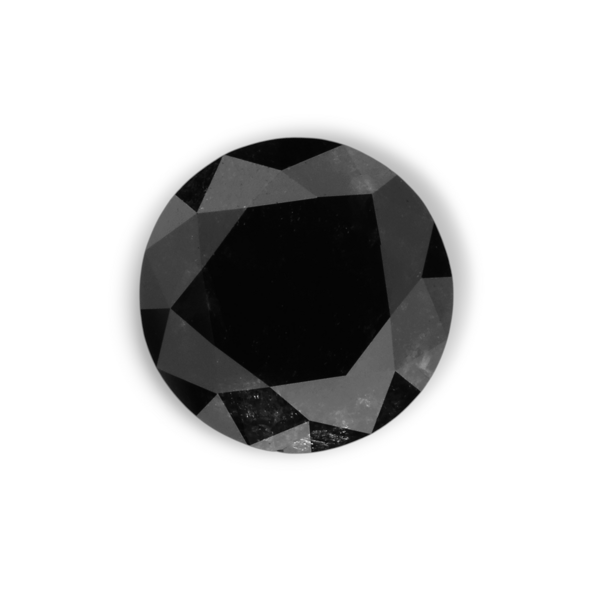 1.41 Carat Natural Black Round Diamond GIA