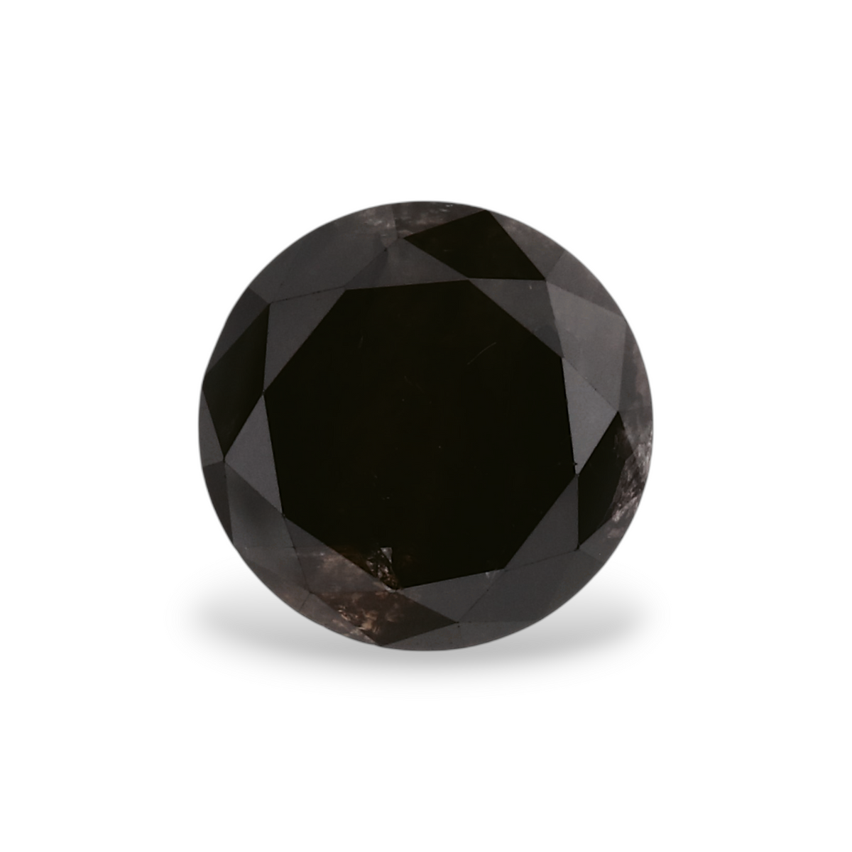 1.14 Carat Natural Black Round Diamond GIA