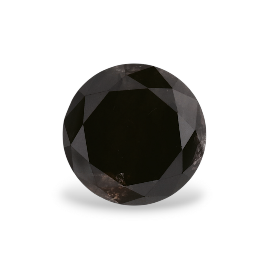 1.14 Carat Natural Black Round Diamond GIA