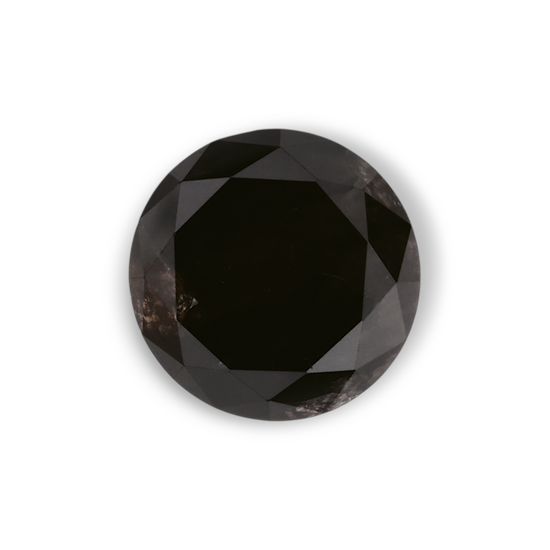 1.14 Carat Natural Black Round Diamond GIA