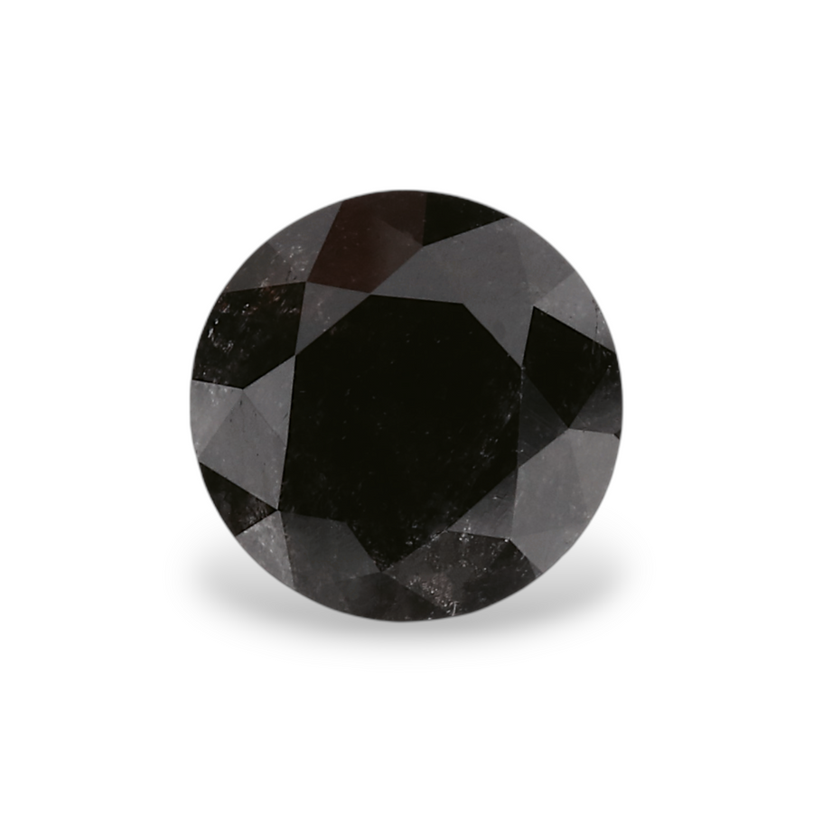 1.09 Carat Natural Black Round Diamond GIA
