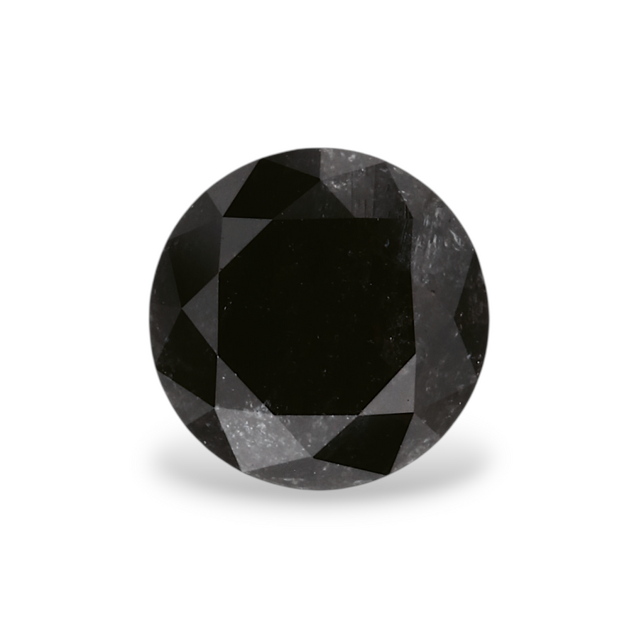 1.14 Carat Natural Black Round Diamond GIA