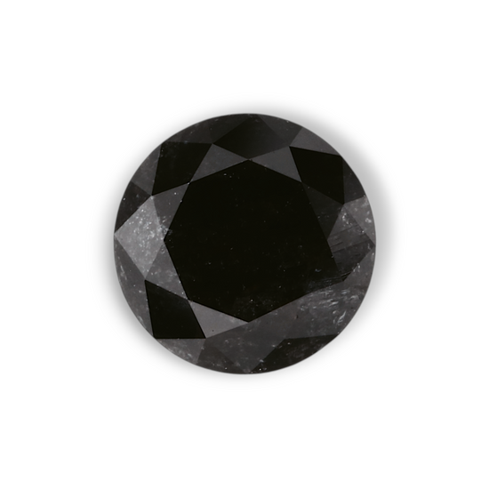 1.14 Carat Natural Black Round Diamond GIA