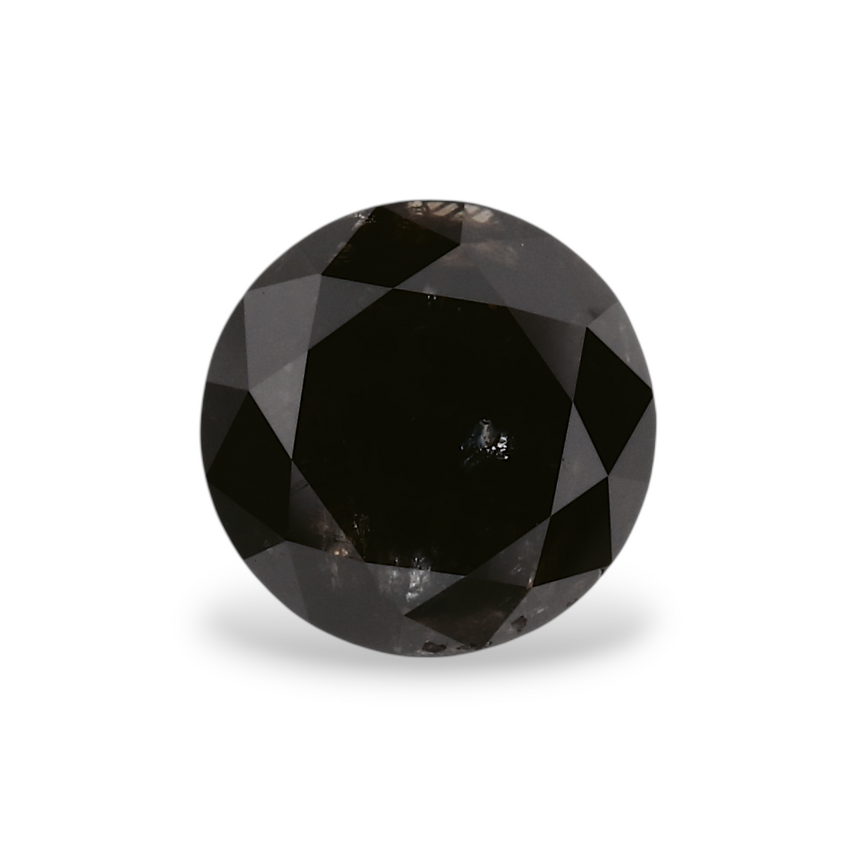1.14 Carat Natural Black Round Diamond GIA