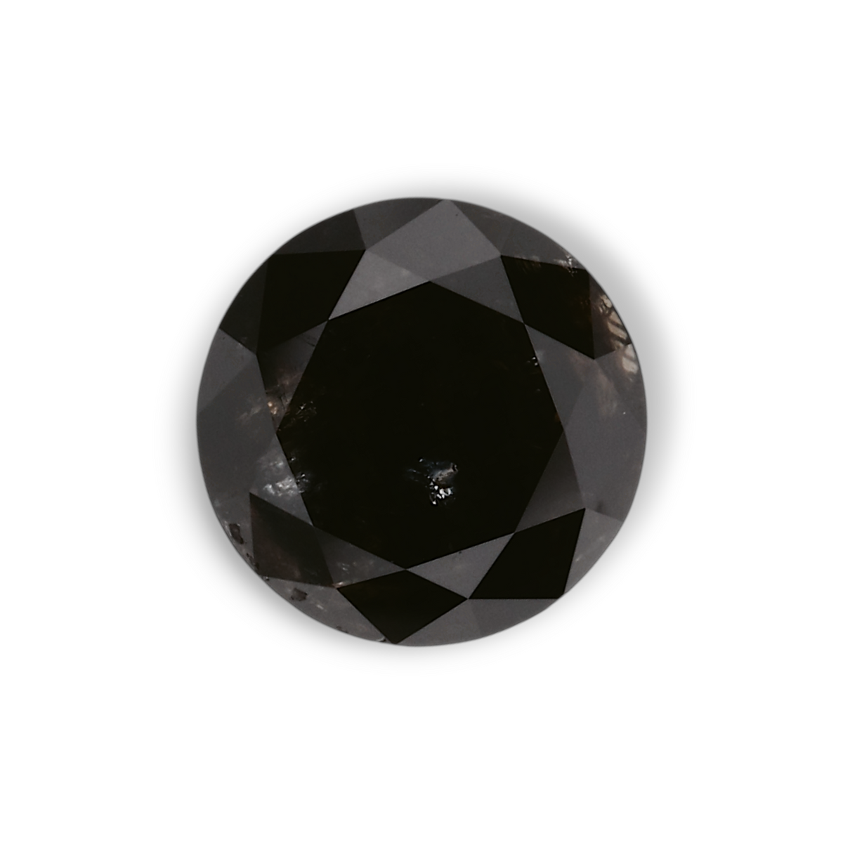 1.14 Carat Natural Black Round Diamond GIA