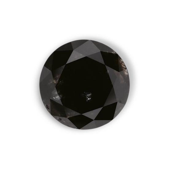 1.14 Carat Natural Black Round Diamond GIA