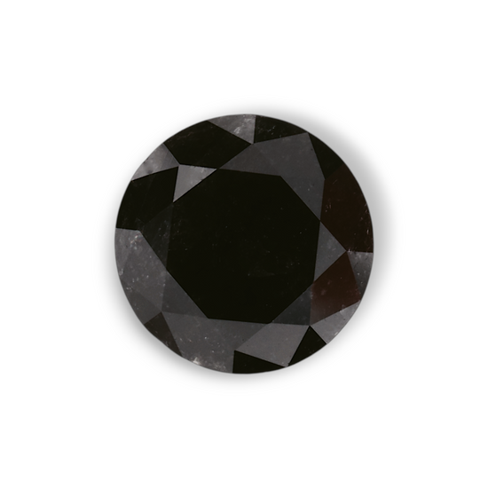 1.15 Carat Natural Black Round Diamond GIA