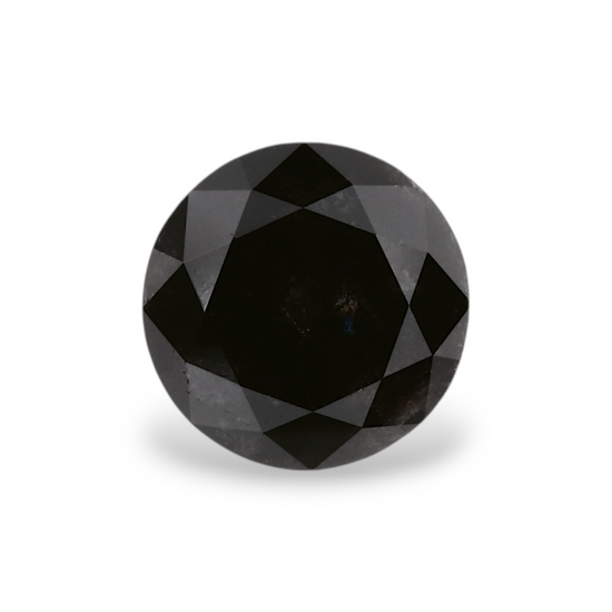 1.15 Carat Natural Black Round Diamond GIA
