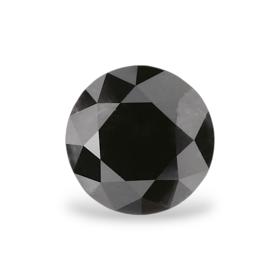 0.95 Carat Natural Black Round Diamond GIA