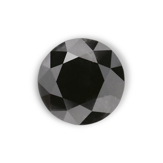 0.95 Carat Natural Black Round Diamond GIA