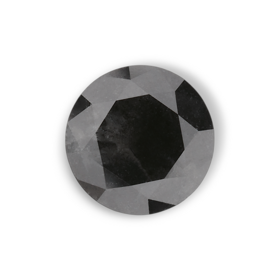 1 Carat Natural Black Round Diamond GIA