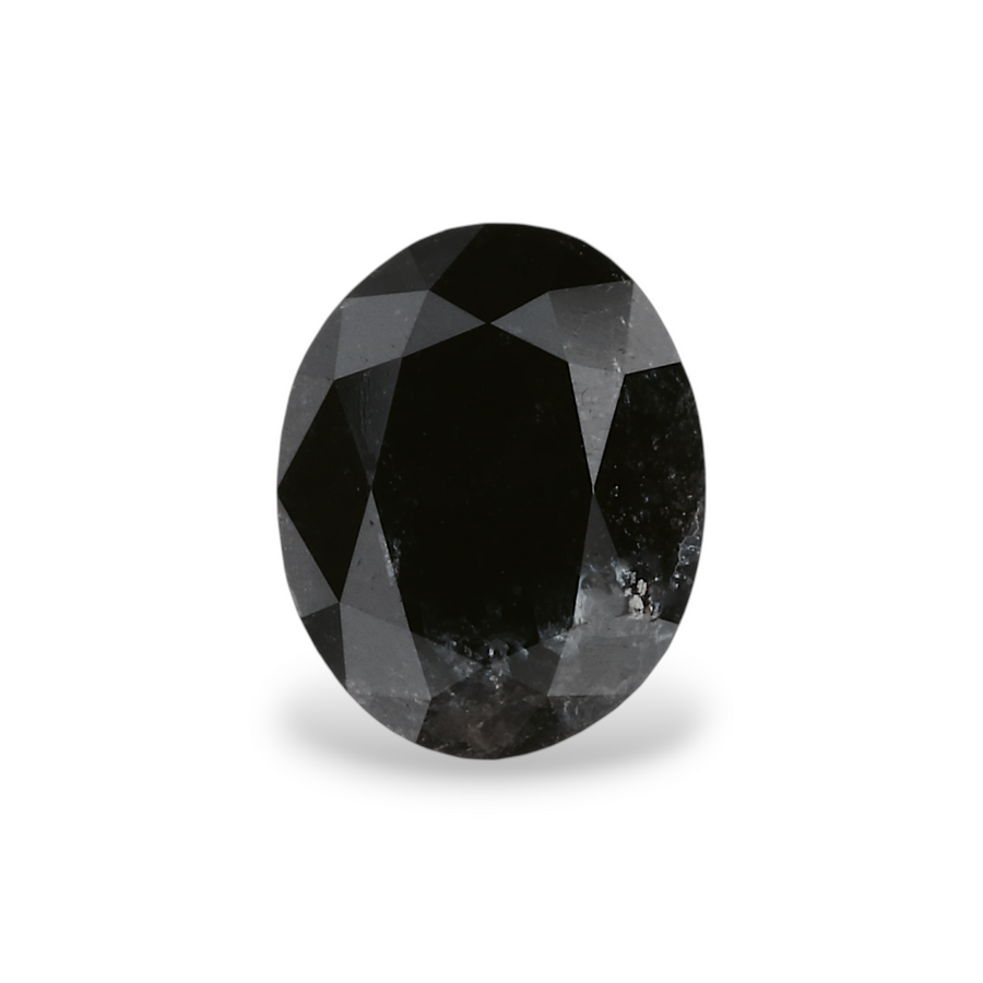 0.94 Carat Natural Black Oval Diamond GIA