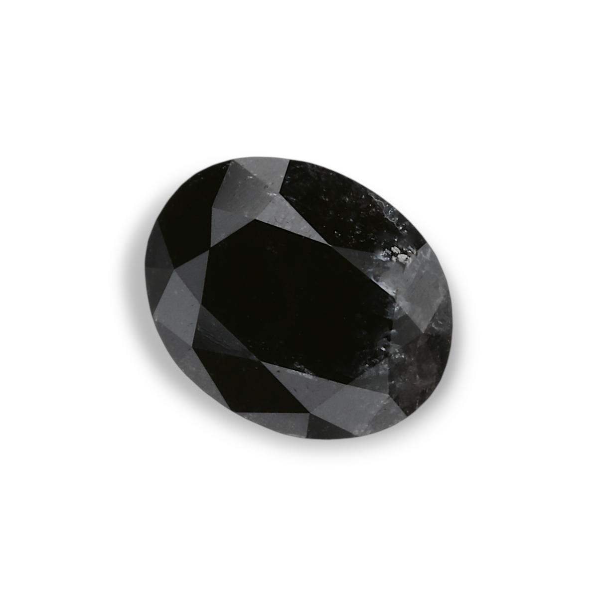 0.94 Carat Natural Black Oval Diamond GIA