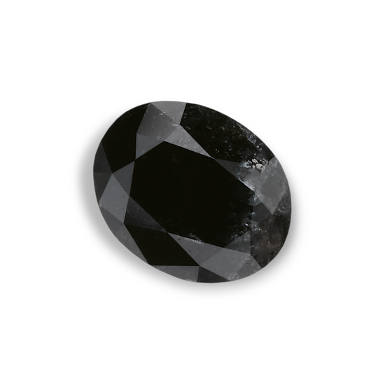0.94 Carat Natural Black Oval Diamond GIA
