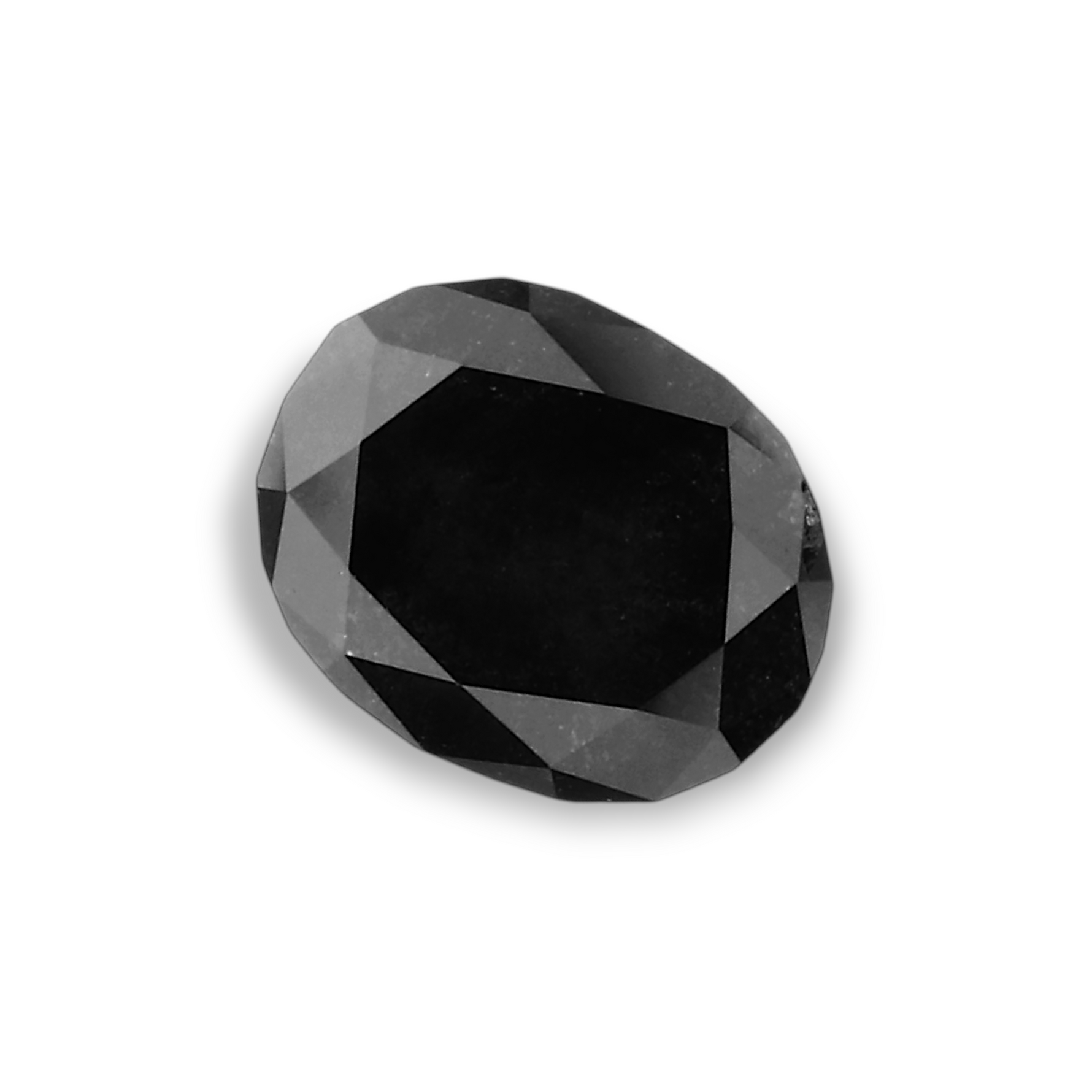 0.57 Carat Natural Black Oval Diamond GIA