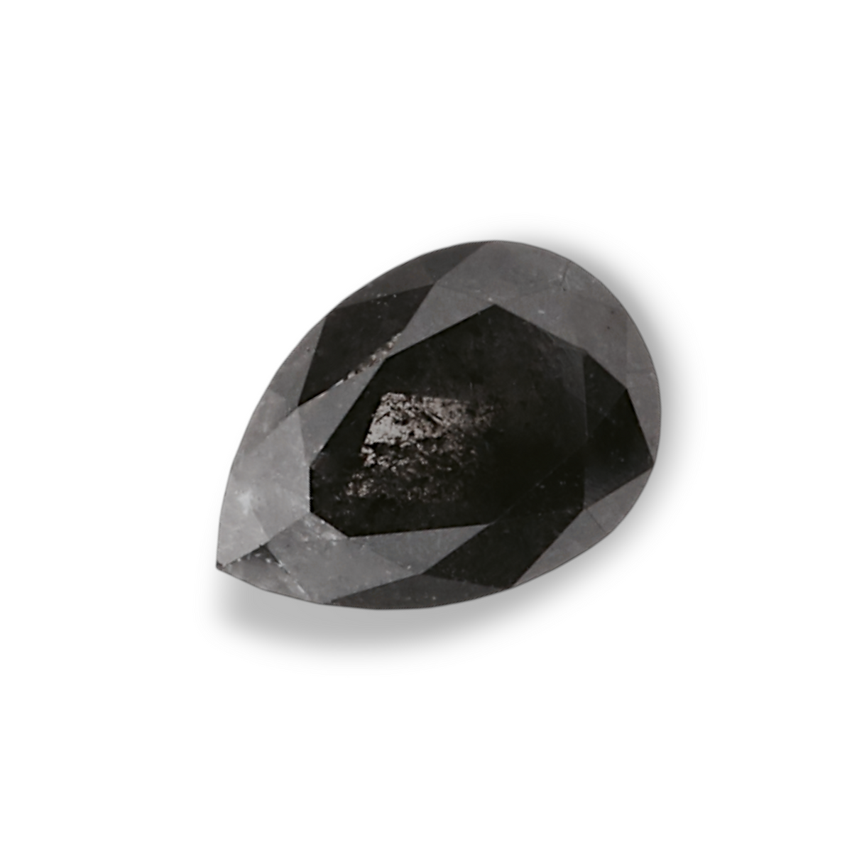 0.55 Carat Natural Black Pear Diamond GIA