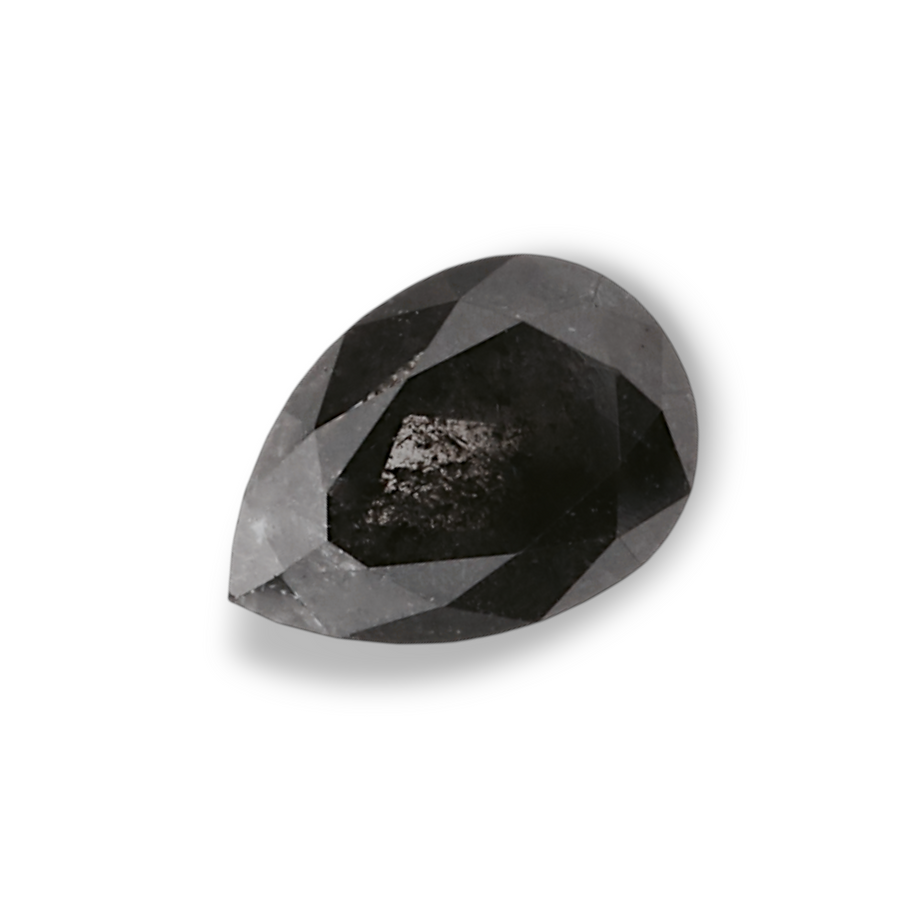 0.55 Carat Natural Black Pear Diamond GIA