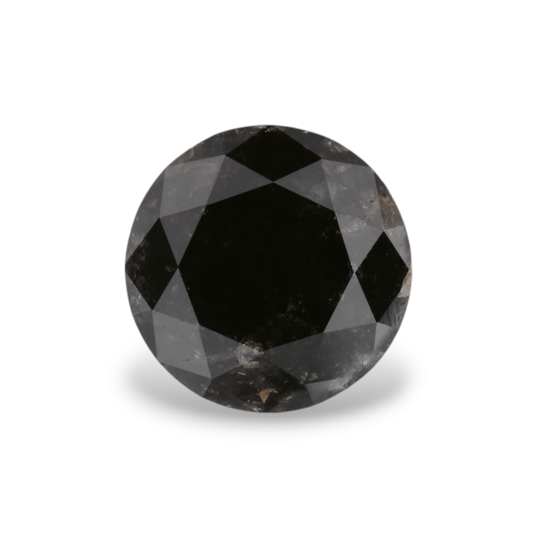 2.48 Carat Natural Black Round Diamond GIA