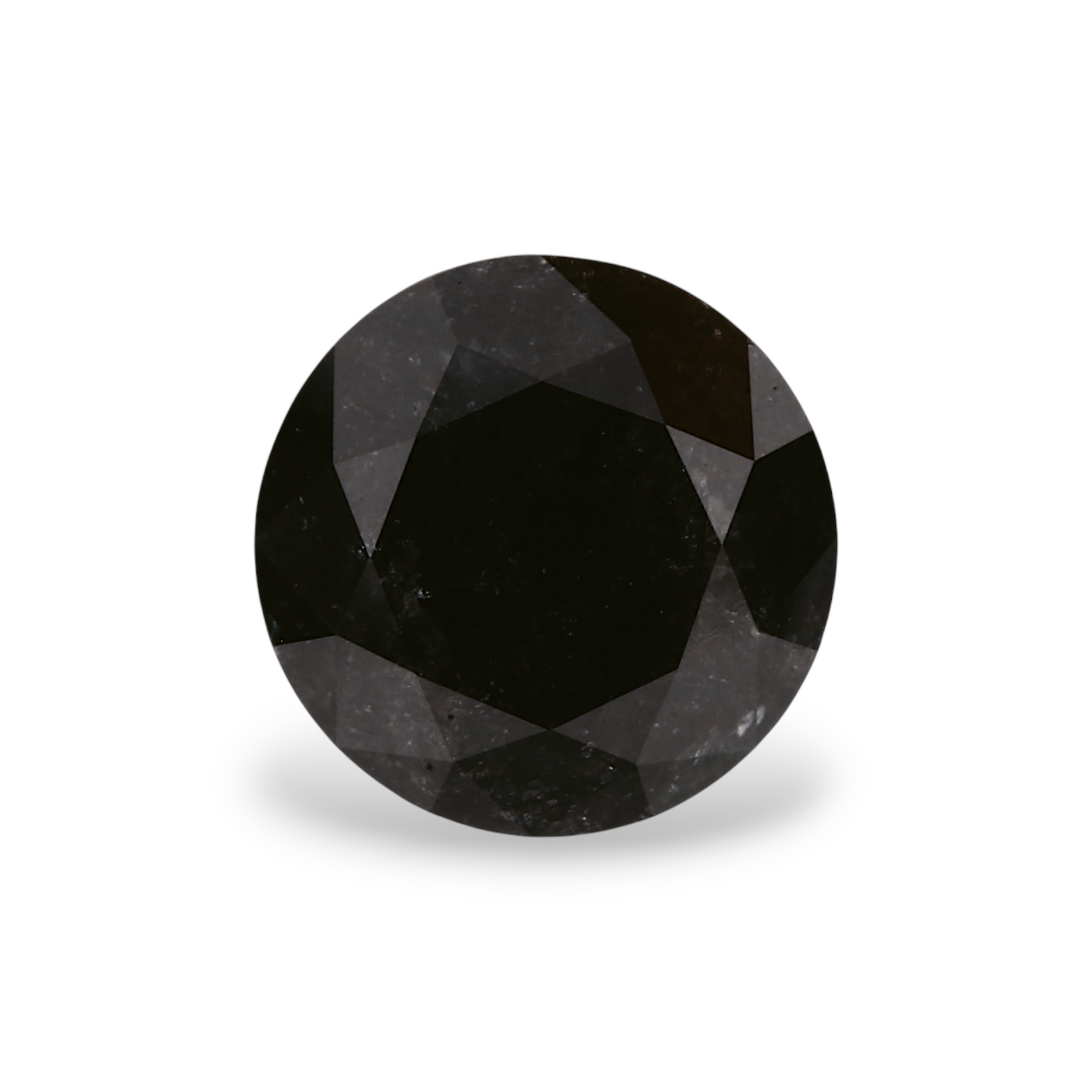 1.75 Carat Natural Black Round Diamond GIA