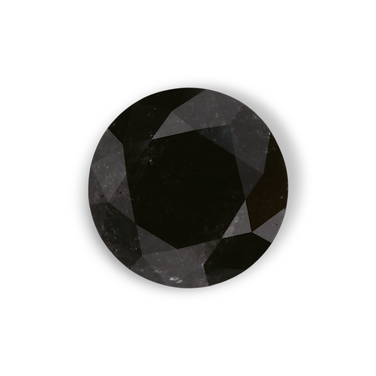 1.75 Carat Natural Black Round Diamond GIA