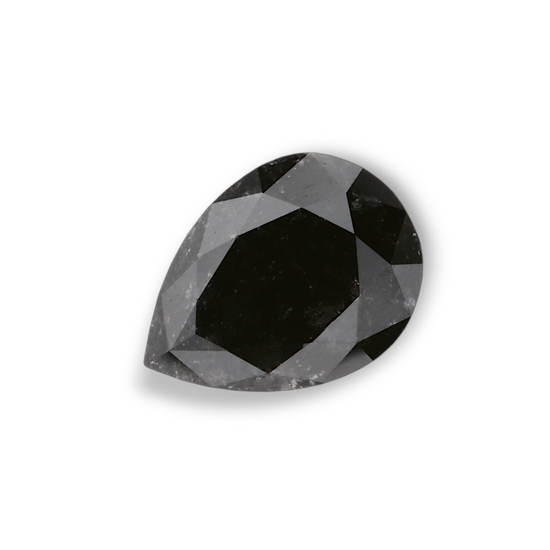 1.05 Carat Natural Black Pear Diamond GIA