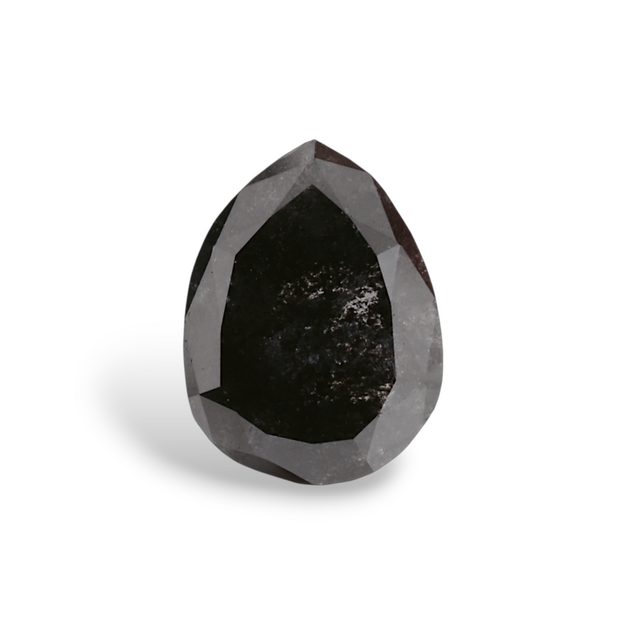 0.96 Carat Natural Black Pear Diamond GIA
