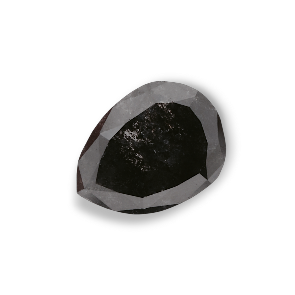 0.96 Carat Natural Black Pear Diamond GIA