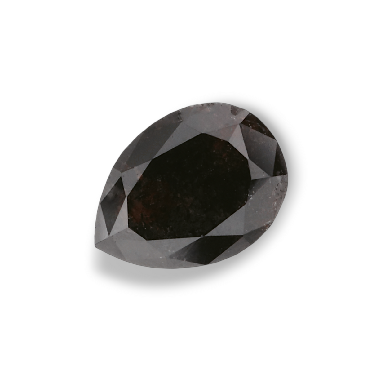0.97 Carat Natural Black Pear Diamond GIA