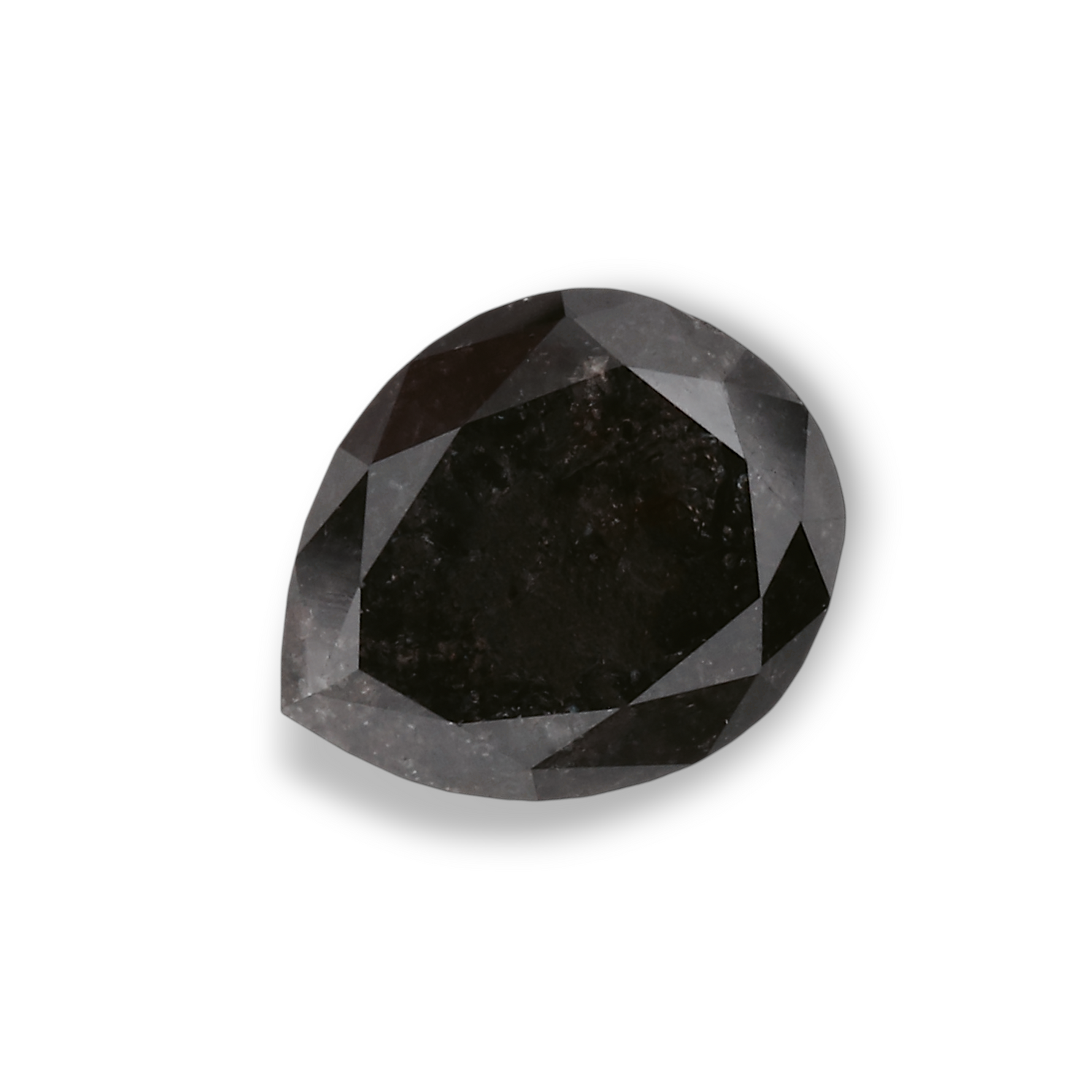 1.24 Carat Natural Black Pear Diamond GIA