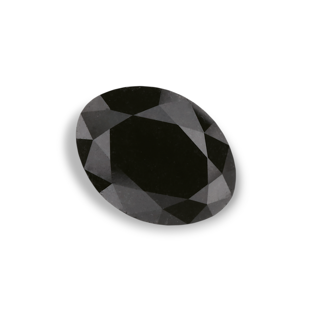 1.67 Carat Natural Black Oval Diamond GIA