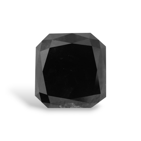 5.52 Carat Natural Black Radiant Diamond GIA