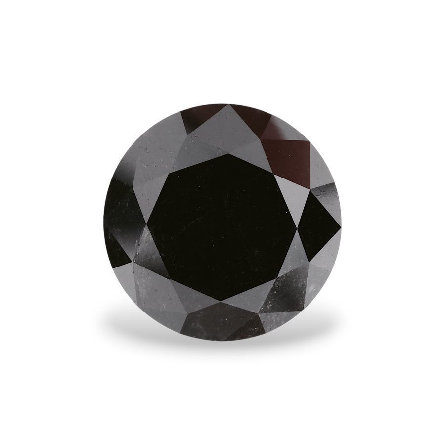 6.01 Carat Natural Black Round Diamond GIA
