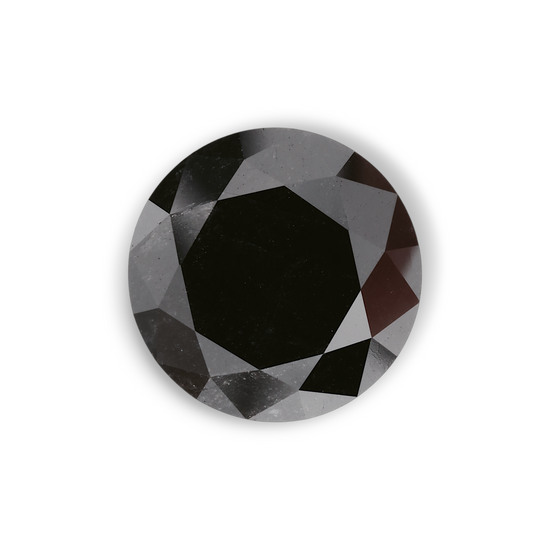 6.01 Carat Natural Black Round Diamond GIA