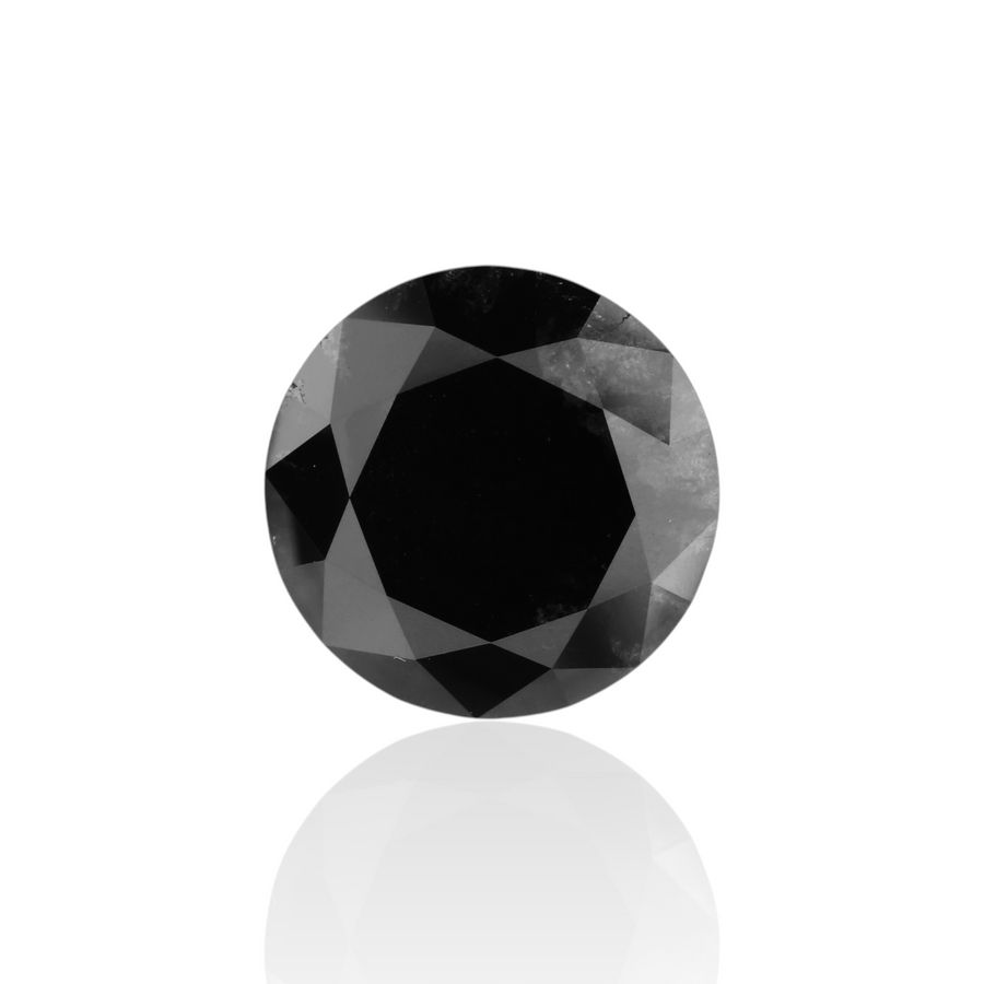 4.47 Carat Black Round Diamond