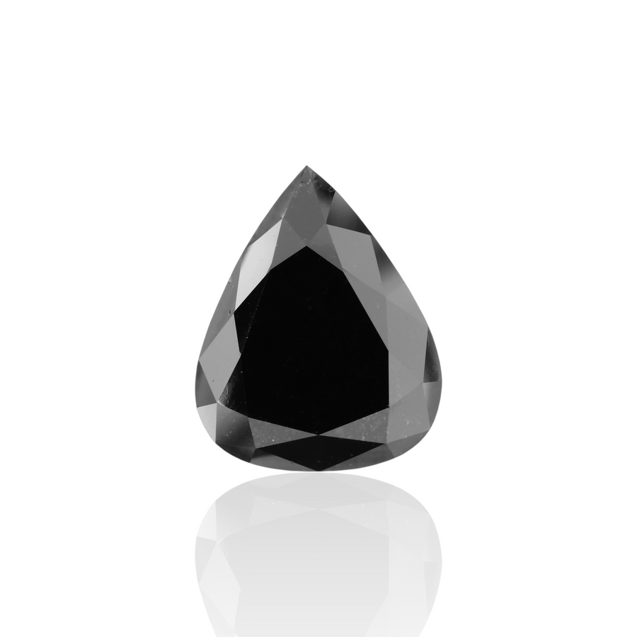 10.08 Carat Natural Black Pear Diamond GIA