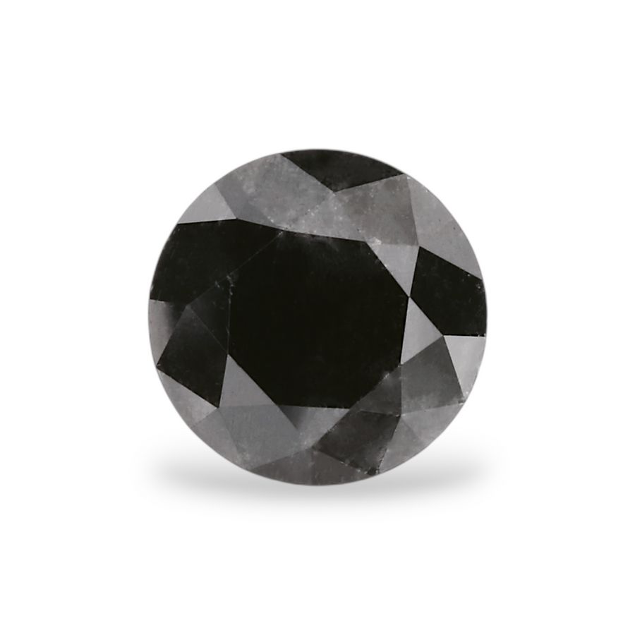 0.99 Carat Natural Black Round Diamond GIA