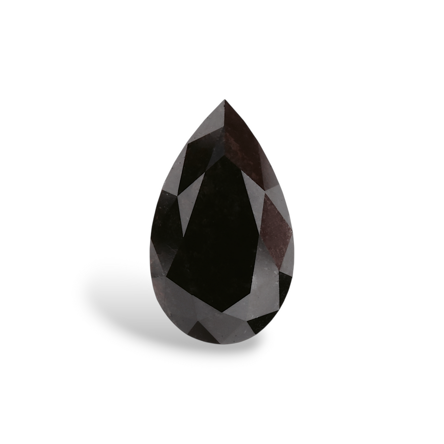 0.64 Carat Natural Black Pear Diamond GIA