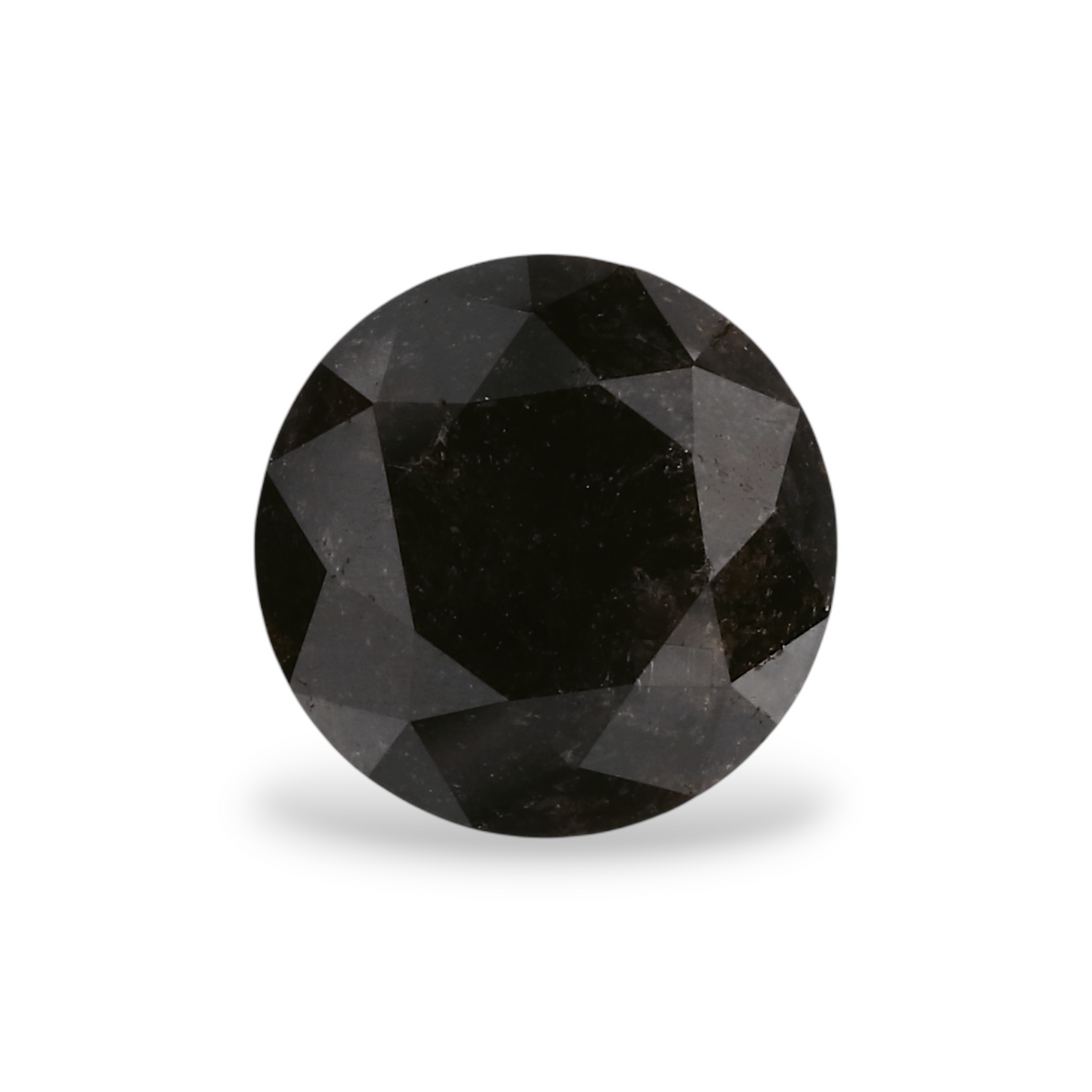 1.66 Carat Natural Black Round Diamond GIA