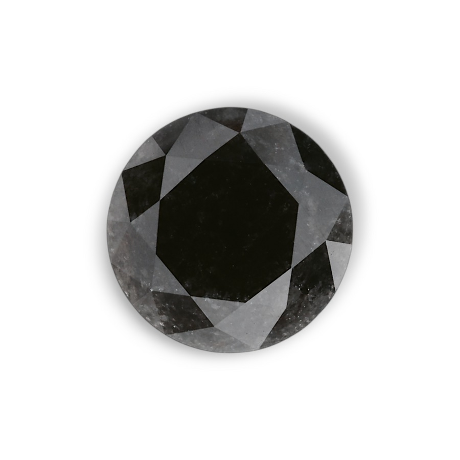 1.39 Carat Natural Black Round Diamond GIA