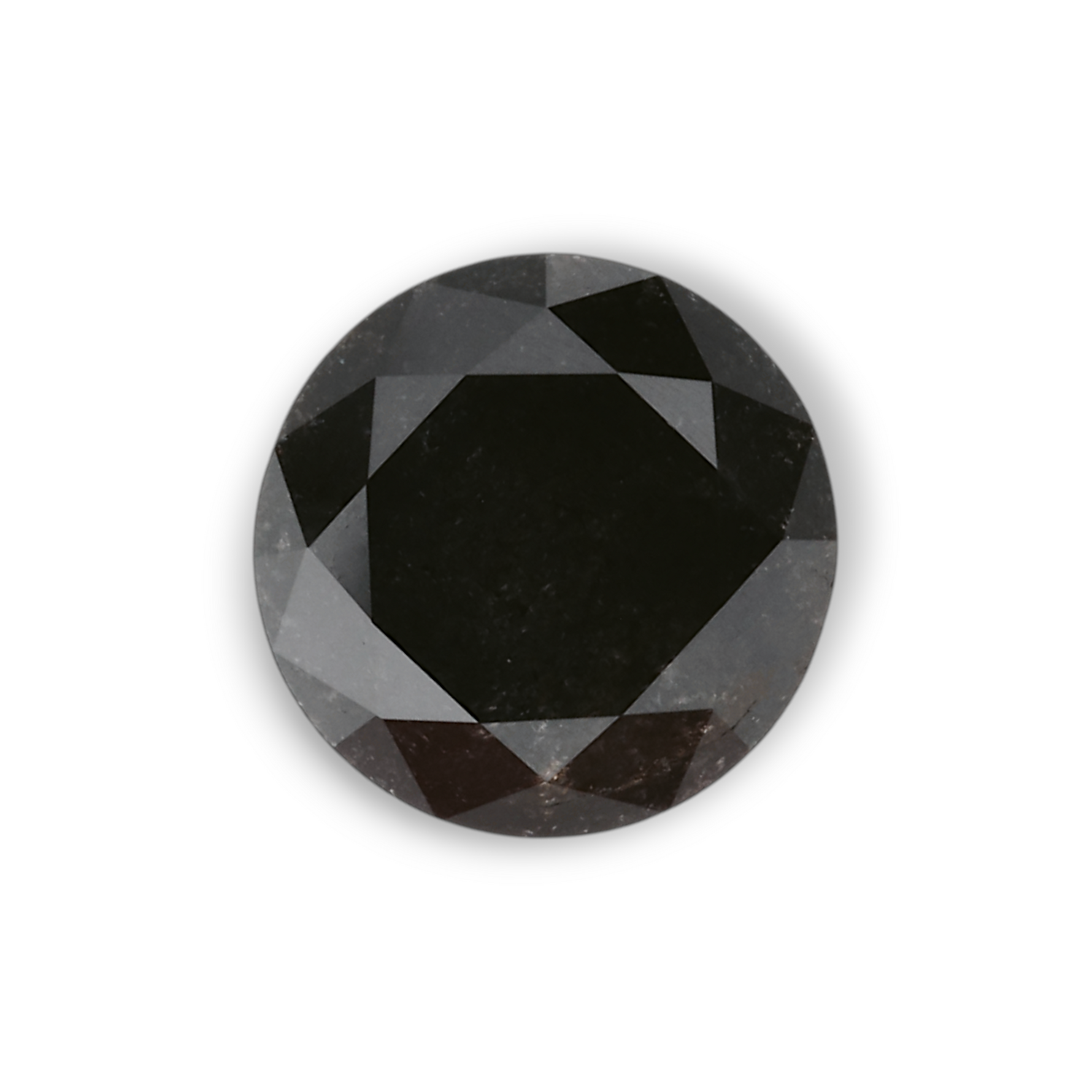 1.38 Carat Natural Black Round Diamond GIA