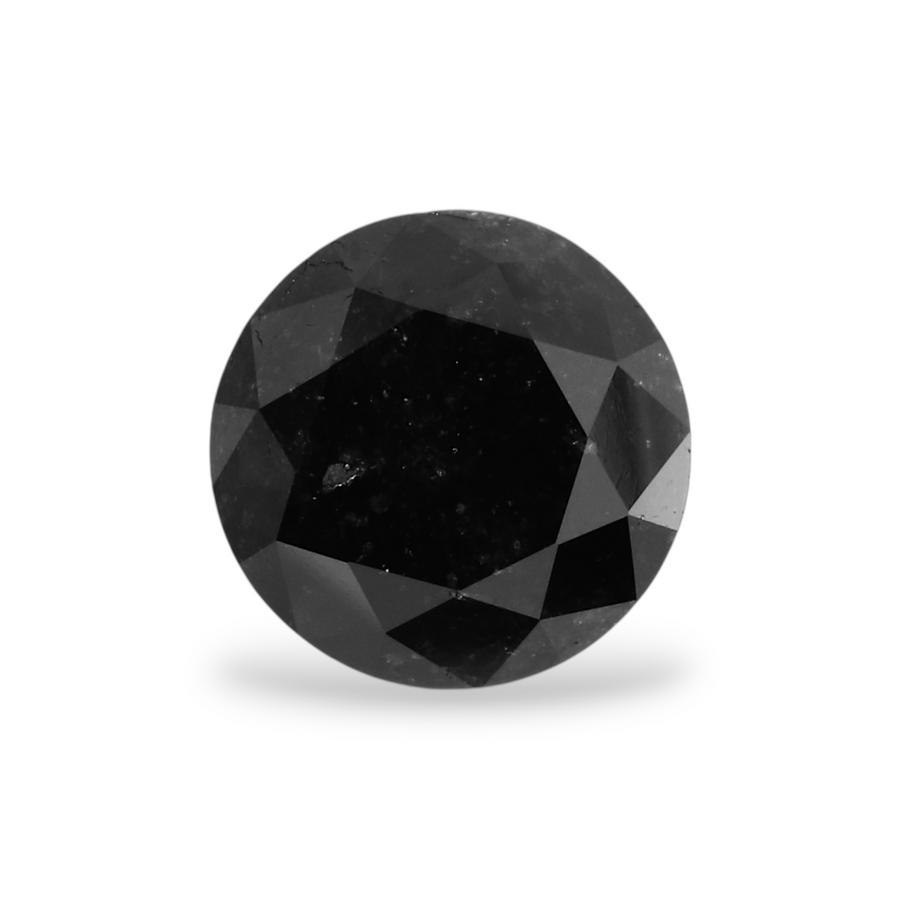 1.41 Carat Natural Black Round Diamond GIA