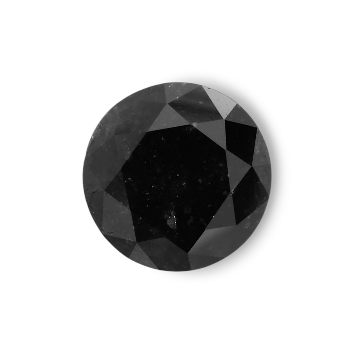 1.41 Carat Natural Black Round Diamond GIA