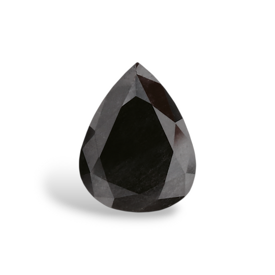 ماسة طبيعية سوداء على شكل كمثرى بوزن 0.52 قيراط، مع شهادة GIA