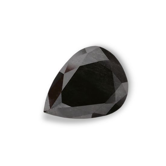 0.52 Carat Natural Black Pear Diamond GIA