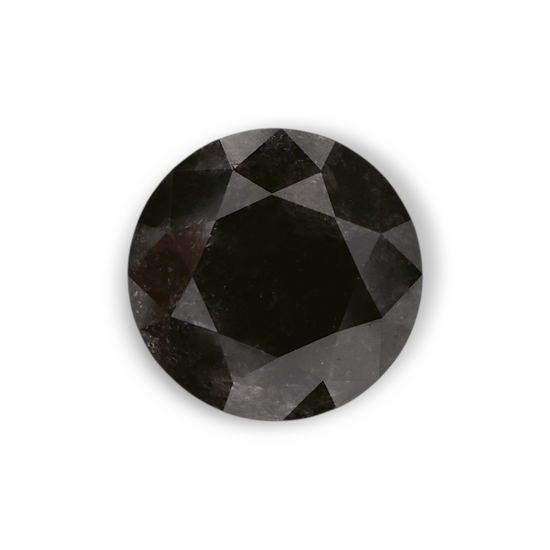1.62 Carat Natural Black Round Diamond GIA