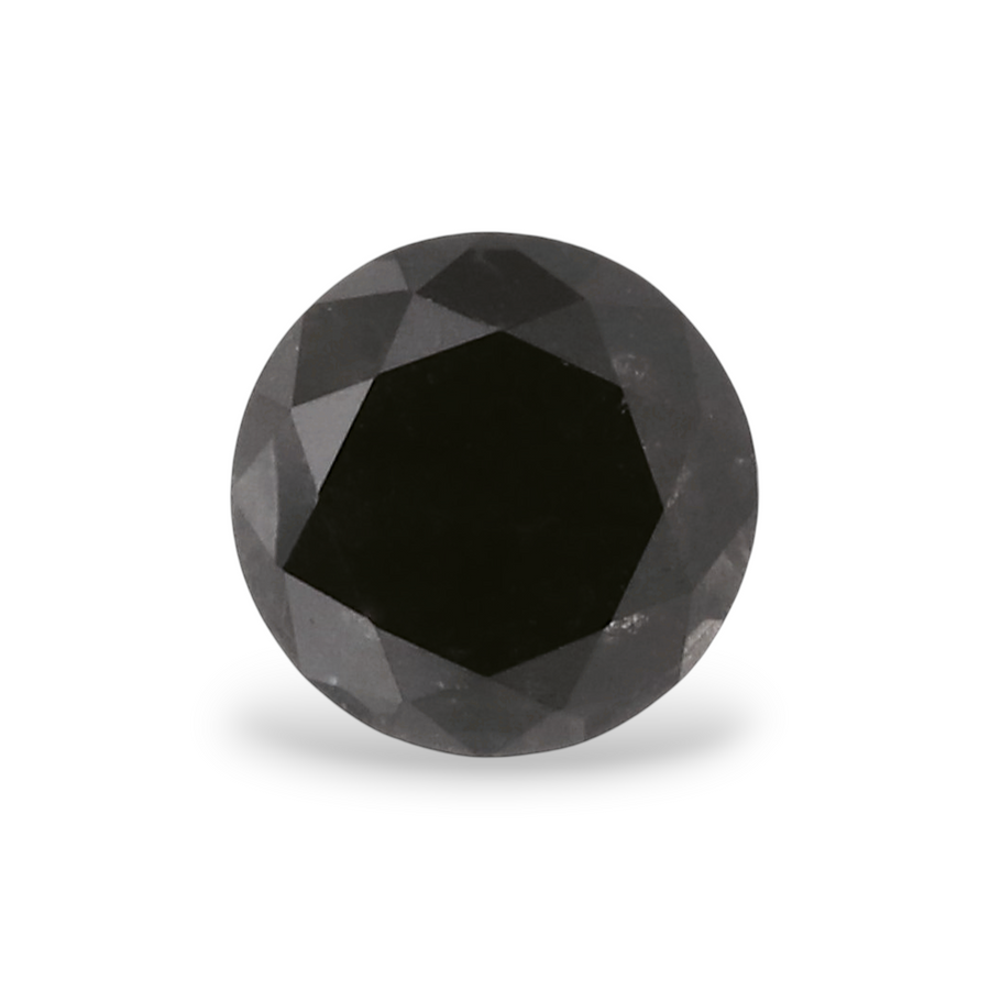 0.46 Carat Natural Black Round Diamond GIA