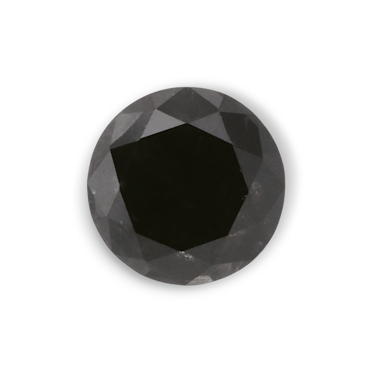 0.46 Carat Natural Black Round Diamond GIA