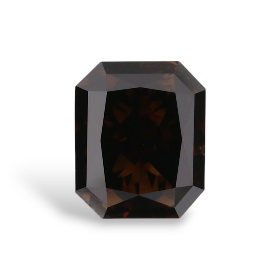 1.26 Carat Natural Dark brown Radiant Diamond GIA